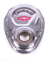 Proform Chevy Bowtie Timing Chain Covers 141-904 Cover, 1-Piece, Steel, Chrome Plated, Chevrolet and Emblems, Chevy, Small Block, Each thumbnail 3