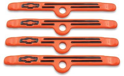 Proform GM Licensed Valve Cover Hold-Down Clamps 141-782 Clamps, Orange Powdercoated, Chevy, Set of 4 thumbnail 1
