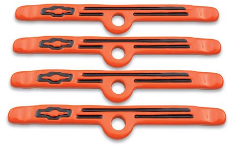 Proform GM Licensed Valve Cover Hold-Down Clamps 141-782 Clamps, Orange Powdercoated, Chevy, Set of 4 thumbnail 2