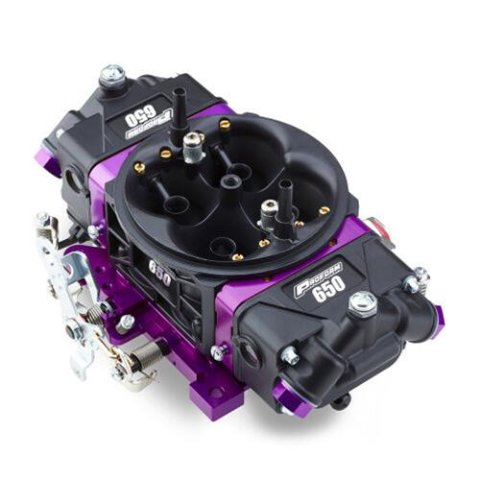 Proform Black Race Series 650 CFM 4-Barrel Carburetor 67301 Carburetor, Series, cfm, 4-Barrel, Dual Inlet, Black/Purple, Each thumbnail 1
