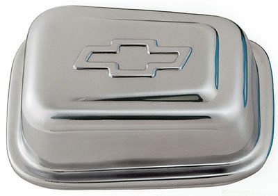 Proform Air Breather Caps for Chevrolet 141-619 Valve Cover Breather, Push-On, Rectangular, Steel, Chrome, Bowtie Emblem, Each