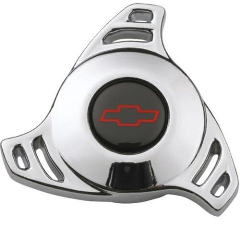 Proform Air Cleaner Wing Nuts 141-328 Filter Assembly Nut, Aluminum, Chrome, Bowtie Emblem, 1/4-20 in. and 5/16-18 in. Thread, Each thumbnail 1