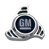 Proform Air Cleaner Wing Nuts 141-332 Nut, Small Tri-Bar Spinner, GM Logo, Chrome/Blue, 1/4 in.-20 and 5/16 in.-18 Threads, Each thumbnail 1