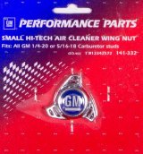 Proform Air Cleaner Wing Nuts 141-332 Nut, Small Tri-Bar Spinner, GM Logo, Chrome/Blue, 1/4 in.-20 and 5/16 in.-18 Threads, Each thumbnail 2