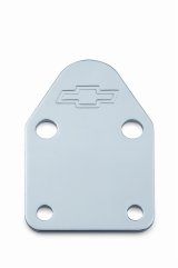 Proform Fuel Pump Block-Off Plates for Chevrolet 141-210 Plate, Steel, Chrome Plated, Chevy, Small Block, Each thumbnail 1