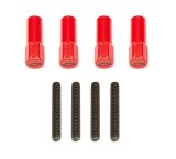 Proform Valve Cover Mini Nuts 141-602 Fasteners, Nuts, Stud Style, Hex Head, Steel, Red, Chevy Bowtie, 1/4 in.-20 Thread Size, 1.500 in. Thread Length, Set of 4 thumbnail 3