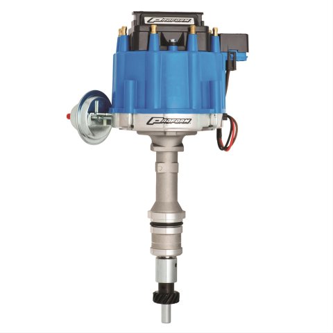 Proform Street/Strip HEI Distributors 66969B Distributor, HEI, Magnetic Pickup, Mechanical, Vacuum Advance, Blue Cap, Ford, 221-302, Each thumbnail 1