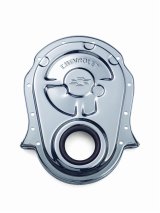 Proform Chevy Bowtie Timing Chain Covers 141-216 Cover, 1-Piece, Steel, Chrome Plated, Chevrolet and Emblems, Chevy, Big Block, Each thumbnail 1