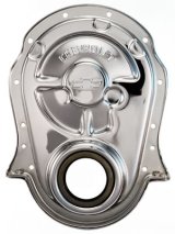 Proform Chevy Bowtie Timing Chain Covers 141-216 Cover, 1-Piece, Steel, Chrome Plated, Chevrolet and Emblems, Chevy, Big Block, Each thumbnail 2