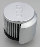 Proform Air Breather Caps for Chevrolet 141-621 Valve Cover Breather, Push-In, Round, Steel, Chrome, Bowtie Emblem, Each thumbnail 2