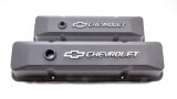 Proform GM Licensed Diecast Aluminum Chevrolet Valve Covers 141-119 Covers, Tall, Die-Cast Aluminum, Black Wrinkle, Bowtie Emblem, Chevy, Small Block, Pair thumbnail 2