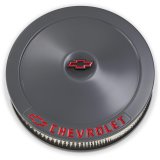 Proform GM Licensed Chevrolet Air Cleaner Kits 141-882 Filter Assembly, 14 in. Diameter, Round, Steel, Shark Gray, Chevy Logo, 3 in. Filter Height, Each thumbnail 1
