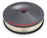 Proform GM Licensed Chevrolet Air Cleaner Kits 141-882 Filter Assembly, 14 in. Diameter, Round, Steel, Shark Gray, Chevy Logo, 3 in. Filter Height, Each thumbnail 4