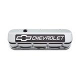 Proform GM Licensed Slant Edge Valve Covers 141-879 Covers, Covers, Tall, Perimeter Bolt Mounting, Aluminum, Chrome Powdercoat, Chevrolet Logo, Chevy, Big Block, Pair thumbnail 2