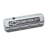 Proform GM Licensed Slant Edge Valve Covers 141-879 Covers, Covers, Tall, Perimeter Bolt Mounting, Aluminum, Chrome Powdercoat, Chevrolet Logo, Chevy, Big Block, Pair thumbnail 5
