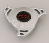 Proform Air Cleaner Wing Nuts 141-323 Filter Assembly Nut, Aluminum, Chrome, Red, Black, Chevrolet Bowtie Emblem, 1/4-20 in. Thread, Each thumbnail 2