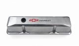 Proform GM Licensed Diecast Aluminum Chevrolet Valve Covers 141-108 Covers, Tall, Cast Aluminum, Polished, Logo, Chevy, Small Block, Pair thumbnail 2