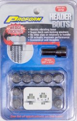 Proform Self-Locking Wedge Header Bolts 66752 Bolts, Locking, Hex Head, Steel, Black Oxide, 3/8-16 in. Thread, 0.750 in. UHL, Chevy, Set of 16 thumbnail 7