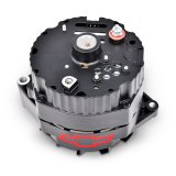 Proform Alternators 141-662 Alternator, Black Crinkle, Red Chevy Bowtie Emblem, Internal Regulator, V-Belt Pulley, 100 Amp, 1-Wire, GM, Each thumbnail 2