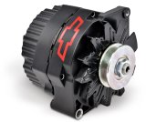 Proform Alternators 141-662 Alternator, Black Crinkle, Red Chevy Bowtie Emblem, Internal Regulator, V-Belt Pulley, 100 Amp, 1-Wire, GM, Each thumbnail 4