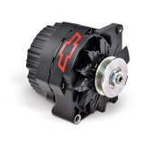 Proform Alternators 141-662 Alternator, Black Crinkle, Red Chevy Bowtie Emblem, Internal Regulator, V-Belt Pulley, 100 Amp, 1-Wire, GM, Each thumbnail 5