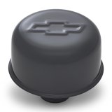 Proform Air Breather Caps for Chevrolet 141-884 Valve Cover Breather, Push-In, Round, Steel, Shark Gray, Bowtie Emblem, Each thumbnail 2