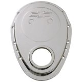Proform GM Licensed Diecast Aluminum Timing Chain Covers 141-218 Cover, 1-Piece, Aluminum, Chrome, Bowtie Emblem, Chevy, Small Block, Kit thumbnail 1