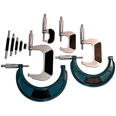 Proform Outside Micrometers 67438 Micrometer Set, 0-6 in., .0001 in. Graduation, Storage Case, Set of 6