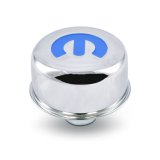 Proform Valve Cover Breathers 440-616 Breather, Push-in, Round, Steel, Chrome, Recessed Blue Mopar Emblem, 2.500 in. Diameter, 1.220 in. Hole Size, Each thumbnail 3