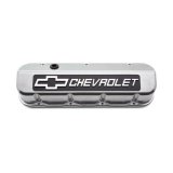 Proform GM Licensed Slant Edge Valve Covers 141-878 Covers, Edge, Tall, Perimeter Bolt, Cast Aluminum, Polished, Chevrolet Logo Top Style, Chevrolet, Big Block, Pair thumbnail 2