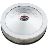 Proform GM Licensed Chevrolet Air Cleaner Kits 141-302 Filter Assembly, 14 in. Diameter, Round, Steel, Chrome, Chevy Logo, 3 in. Filter Height, Each thumbnail 1