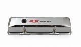 Proform GM Licensed Diecast Aluminum Chevrolet Valve Covers 141-117 Covers, Tall, Cast Aluminum, Chrome, Logo, Chevy, Small Block, Pair thumbnail 2
