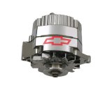 Proform Alternators 141-657 Alternator, Chrome, Red Chevy Bowtie Emblem, Internal Regulator, V-Belt Pulley, 100 Amp, 1-Wire, GM, Each thumbnail 3