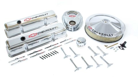 Proform GM Licensed Chevy Engine Dress Up Kits 141-900 Dress-Up Kit, Chrome, Tall Valve Covers/Air Cleaner/Timing Cover/Breather, Chevy, Small Block, Kit thumbnail 3