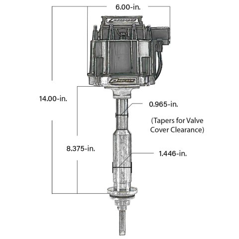 Proform Race HEI Distributors 67043 Distributor, HEI, New, Magnetic Pickup, Advance Locked Out, Red Cap, Coil, Mopar, Big Block B, Each