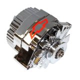 Proform Alternators 141-656 Alternator, Chrome, Red Chevy Bowtie Emblem, Internal Regulator, V-Belt Pulley, 70 Amp, GM, Each thumbnail 2