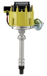 Proform GM Licensed Distributors 141-681 Distributor, HEI, Vacuum, Mechanical Advance, Coil, Steel Gear, Yellow Cap, Licensed, Chevy, V-8, Each thumbnail 1