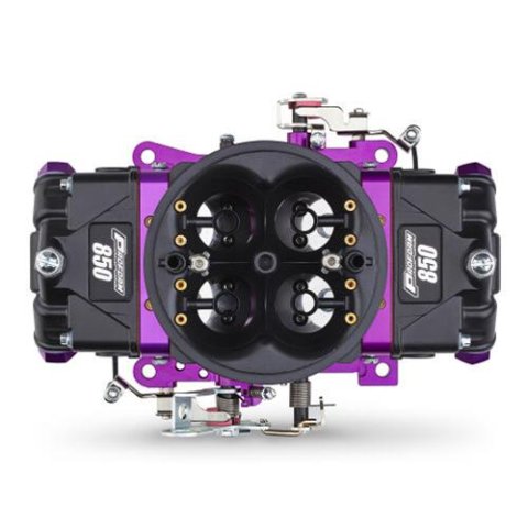 Proform Black Race Series 850 CFM 4-Barrel Carburetor 67303 Carburetor, Series, cfm, 4-Barrel, Dual Inlet, Black/Purple, Each thumbnail 2
