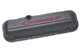 Proform Stamped Steel Chevrolet Valve Covers 141-888 Covers, Steel, Tall, Shark Gray, Bowtie Logo, Chevy, Big Block, Pair thumbnail 3