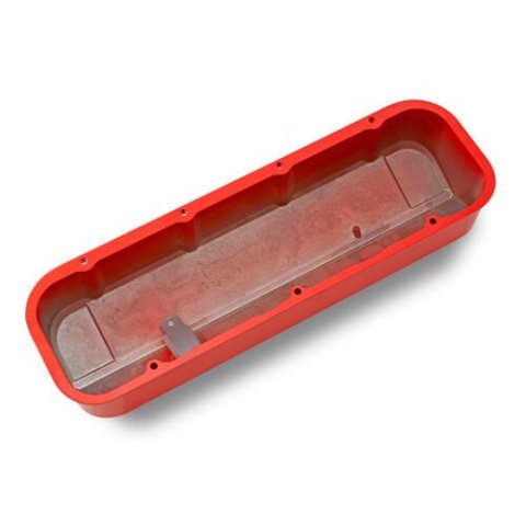 Proform GM Licensed Slant Edge Valve Covers 141-871 Covers, Edge, Tall, Perimeter Bolt, Cast Aluminum, Gloss Orange Powdercoated, Chevrolet Logo Top Style, Chevrolet, Big Block, Pair thumbnail 3