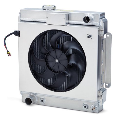 Proform Slim-Fit Radiator Systems 69682.2 Radiators, Systems, Downflow, Aluminum, Natural, Transmission Cooler, Single Fan, Ford, 2.8L, 3.3L, 4.3L, 4.7L, Kit thumbnail 3