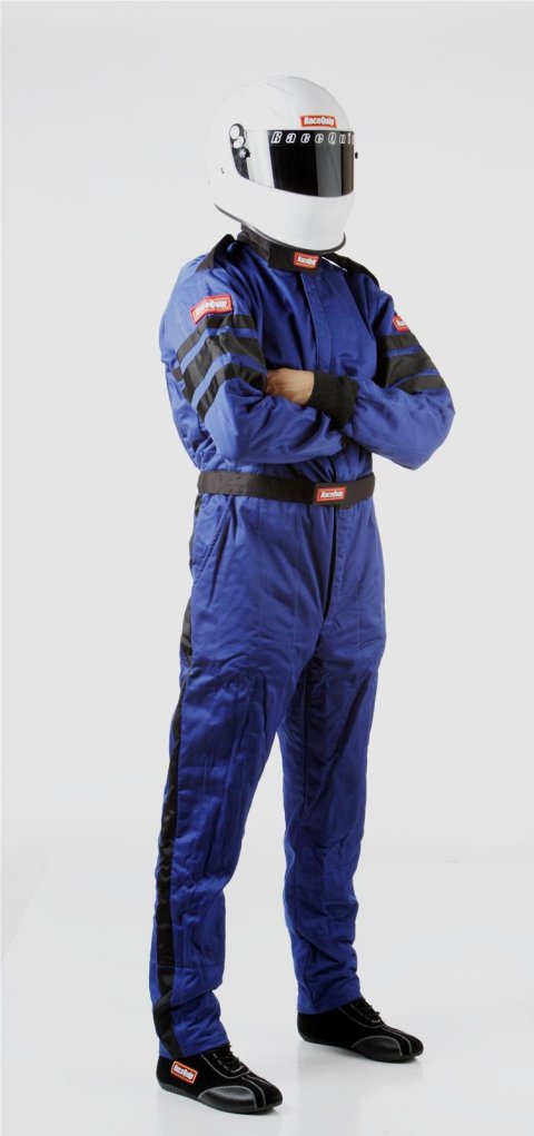 RaceQuip 120 Series Pyrovatex SFI-5 Suits 120026RQP Driving Suit, 1-Piece, Series, Pyrovatex, Multi-Layer, Blue with Black Stripe, Men's X-Large, Each thumbnail 3