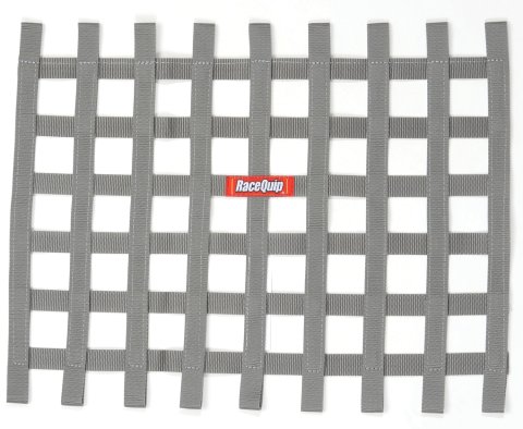 RaceQuip Non-SFI Ribbon Window Nets 721065RQP Net, Non-SFI, Ribbon, Rectangle, Polypropylene, Gray, 24 in. Width, 18 in. Height, Each