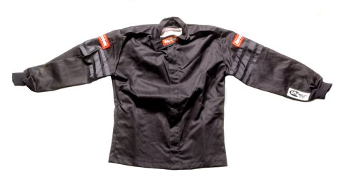 RaceQuip SFI-1 Pro-1 Single Layer Kids Jackets 1969995RQP Driving Jacket, Junior's Large, Pyrovatex, Black with Black Stripe, SFI 3.2A/1, Each thumbnail 5