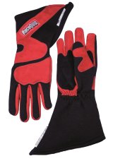 RaceQuip 358 Series Angle-Cut Gloves 358103RQP Driving Gloves, Series, Two Layer, Nomex/Suede, Long Gauntlet Race Gloves, SFI 3.3/5, Black/Red, Medium, Pair thumbnail 3