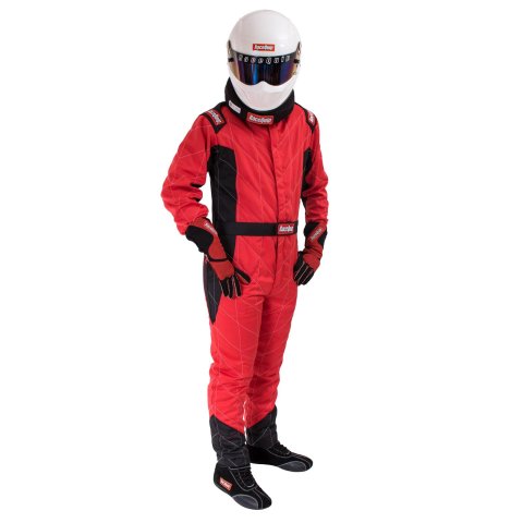 RaceQuip Chevron-5 Multi-Layer SFI-5 Suits 91609159RQP Driving Suit, Multi Layer Racing Driver Fire Suit, SFI 3.2A/5, Red, Large, Each