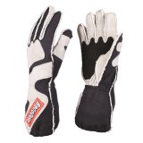 RaceQuip 356 Series Outseam Gloves with Cuffs 356607RQP Driving Gloves, Series, Two Layer, Nomex/Suede, Race Gloves, SFI 3.3/5, Black/Gray, 2X-Large, Pair thumbnail 1