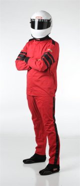 RaceQuip 110 Series Pyrovatex SFI-1 Jackets 111015RQP Driving Jacket, Series, Pyrovatex, Single Layer, Red with Black Stripe, Men's Large, Each thumbnail 3