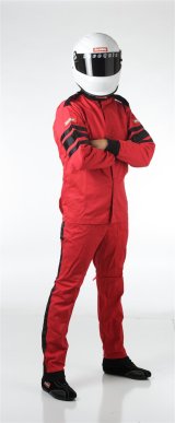 RaceQuip 110 Series Pyrovatex SFI-1 Jackets 111015RQP Driving Jacket, Series, Pyrovatex, Single Layer, Red with Black Stripe, Men's Large, Each thumbnail 4