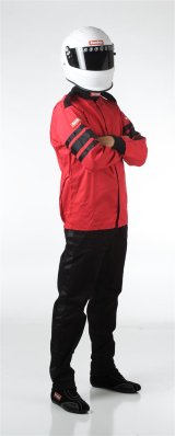 RaceQuip 110 Series Pyrovatex SFI-1 Jackets 111015RQP Driving Jacket, Series, Pyrovatex, Single Layer, Red with Black Stripe, Men's Large, Each thumbnail 5